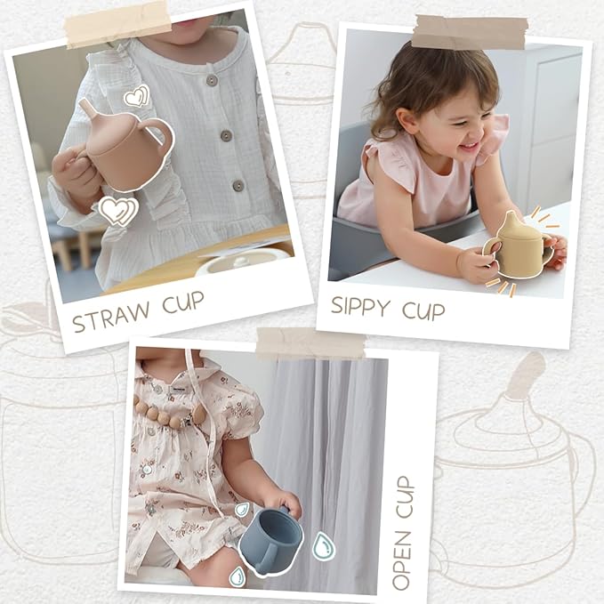 Baby led weaning sippy cup, supports independent drinking.