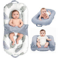 Baby Lounger with Dual-Sided Cotton and Velvet Fabric for Newborn Comfort