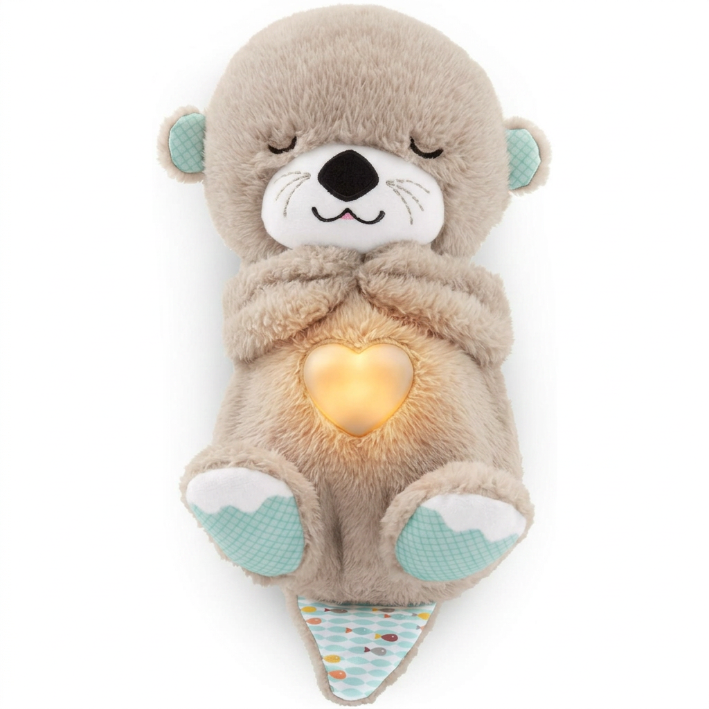 Baby Plush Sound Machine Toy with Breathing Motion Music and Lights for Newborn Sleep