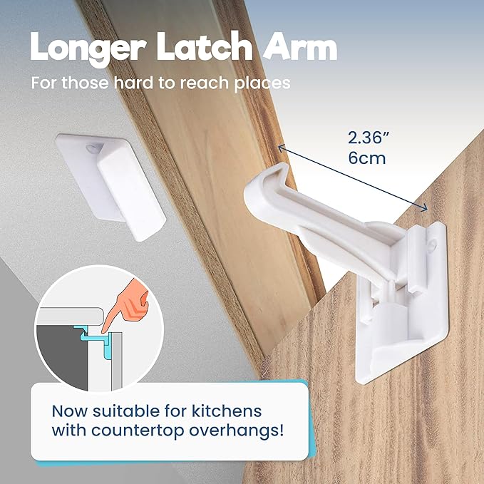 Baby proofing latch locks with easy installation and secure fit