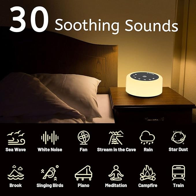 Baby sleep sound machine with white noise and lullabies