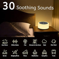 Baby sleep sound machine with white noise and lullabies