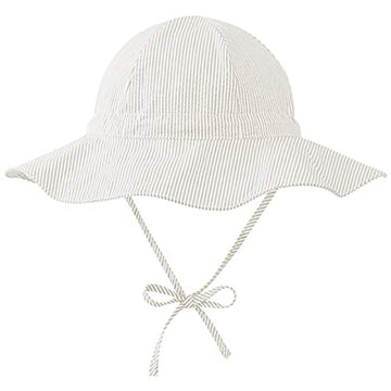 Baby sun hat with wide brim, adjustable strap for baby girls and boys (0-4T), outdoor sun protection.