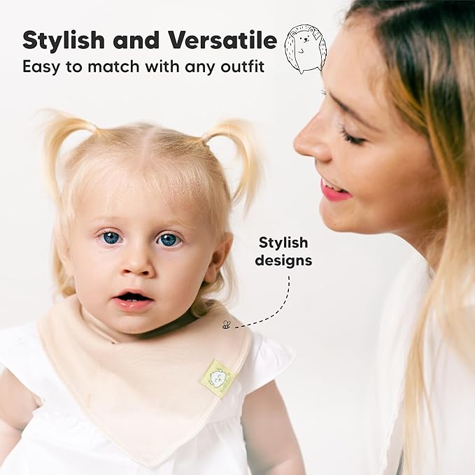 Baby teething bibs, made from 100% organic cotton, soft and absorbent.