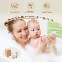 Floating baby bath thermometer showing real time water temperature