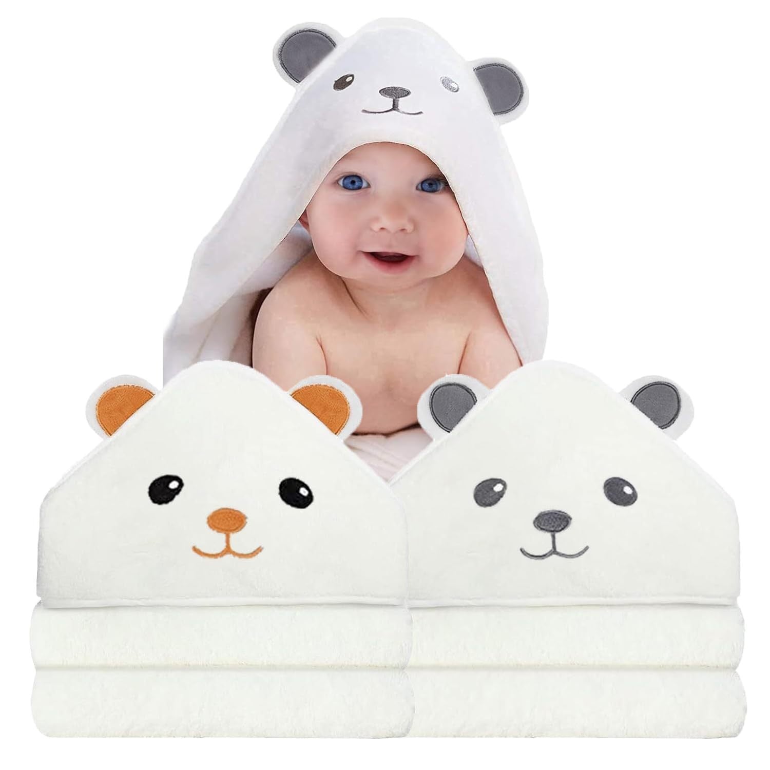 Baby hooded towel for daily bath routine