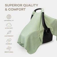 Lightweight Bamboo Rayon Muslin Car Seat Cover For Travel