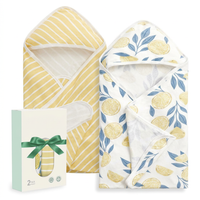 Baby hooded bath towel set for daily use