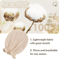 Elastic Wrist Design on Muslin Baby Mittens for Comfortable Fit