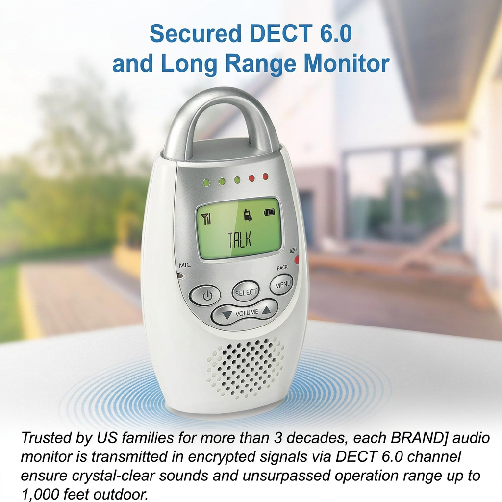 Portable baby room audio monitor for home use