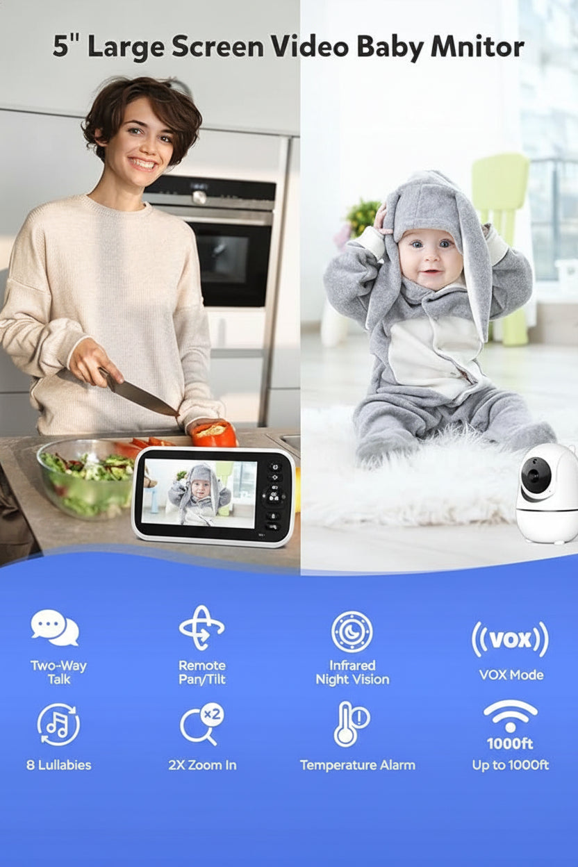 Baby room video monitor display for daily care routine
