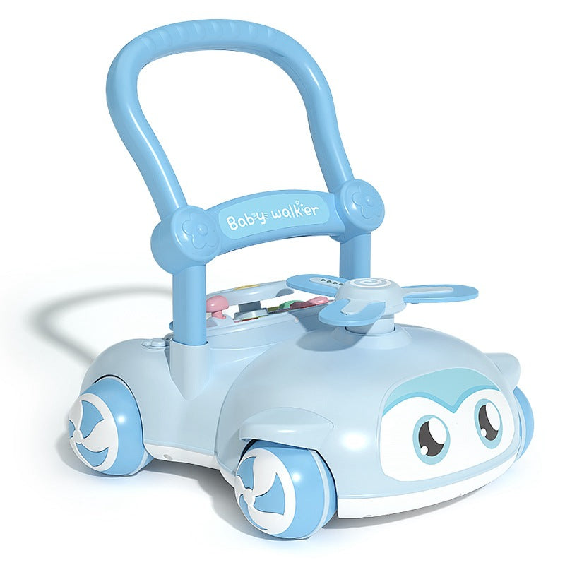 Baby shape sorter walking toy featuring colorful activity pieces and tactile play elements