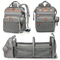 Baby diaper bag backpack with changing station, built-in changing pad for diaper changes on the go.