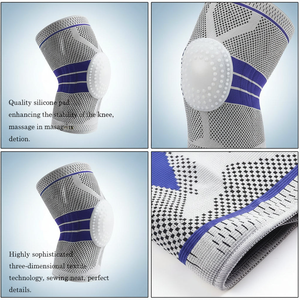 Close-up of adjustable straps for personalized fit on knee compression sleeve