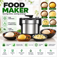 Electric food maker mixing banku ingredients inside its preparation container.