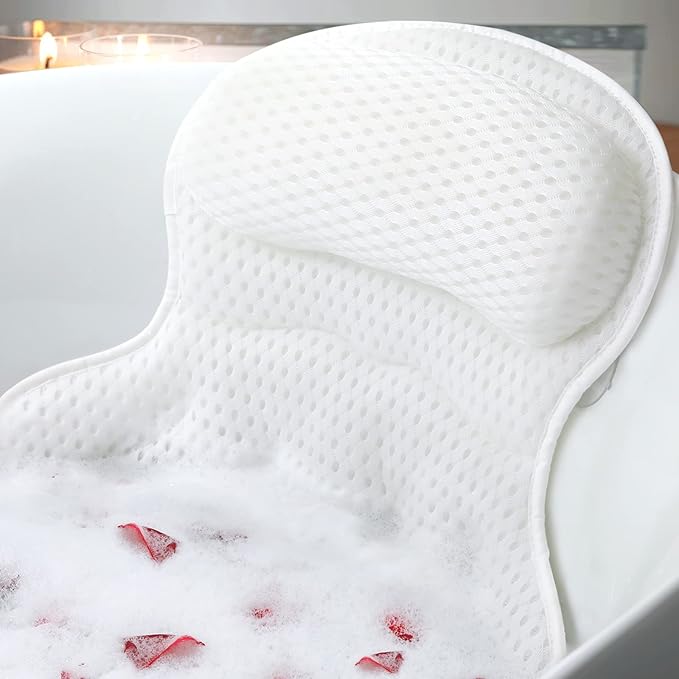 Bathtub Pillow with Neck and Back Support