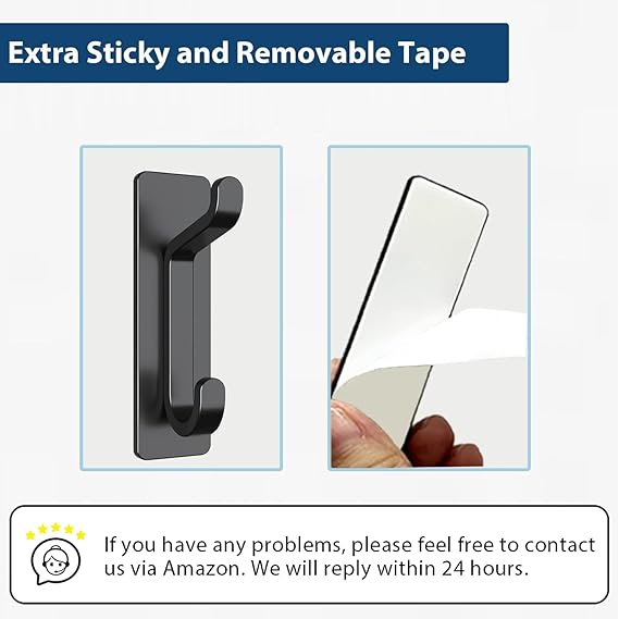 Black Adhesive Bathroom Hooks