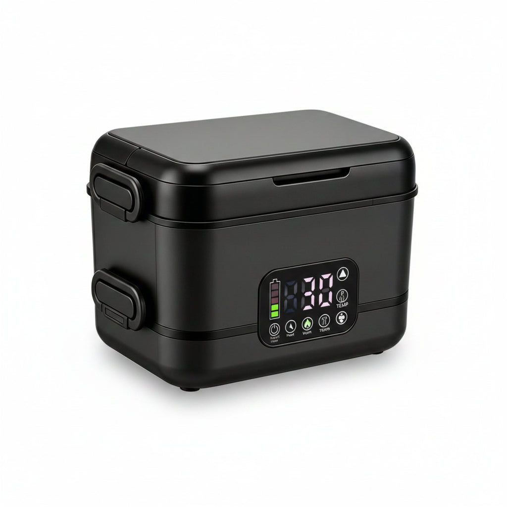 Battery powered electric meal warmer for portable use