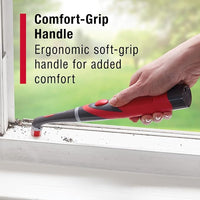 Battery powered rotating cleaning brush with compact design