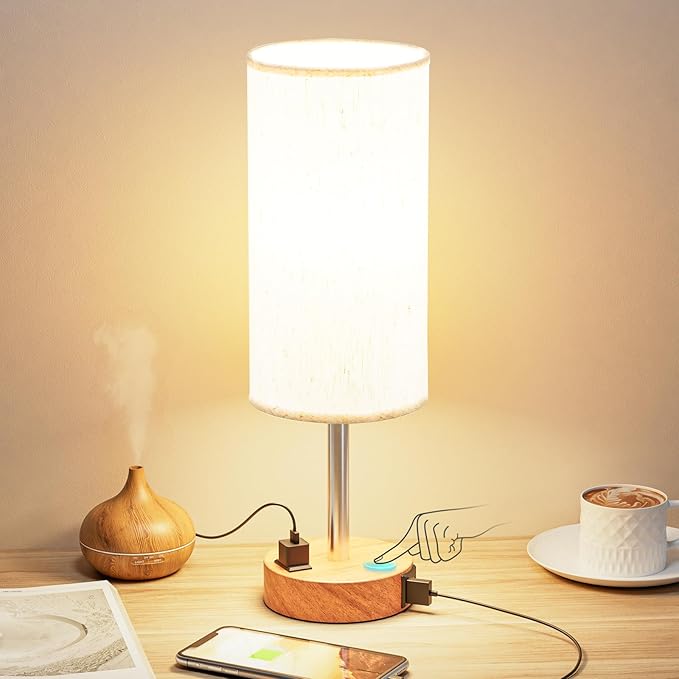 Touch Bedside Lamp with USB-C