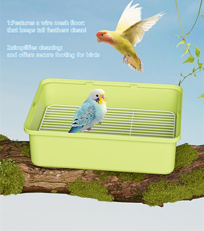 Bird Carrier With Removable Metal Tray For Easy Cleaning