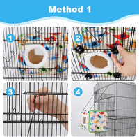 Cotton bird bed and hammock suitable for small birds during supervised indoor cage use.