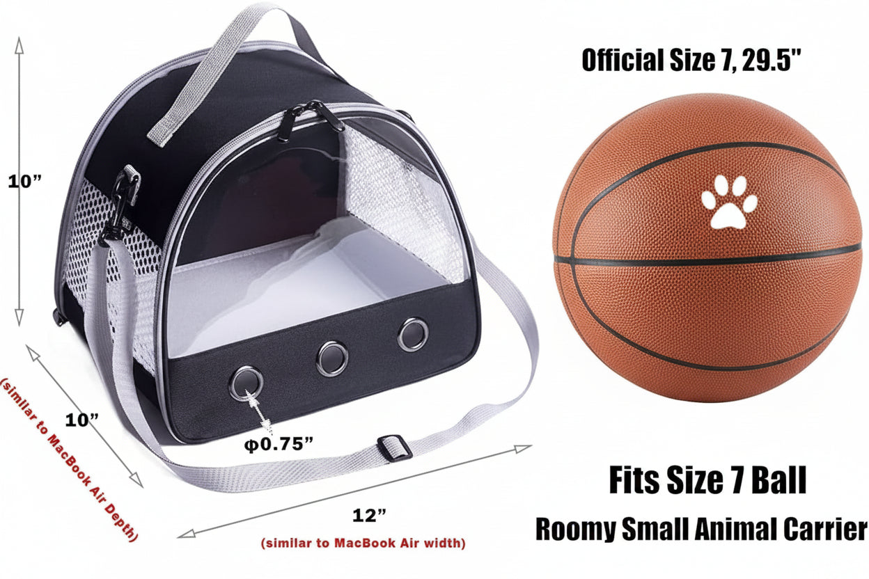 Black Pet Travel Backpack With Clear Viewing Window