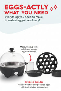 black egg boiler appliance for everyday breakfast preparation