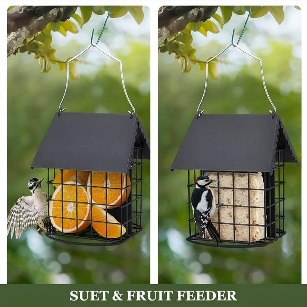 Blue Double Suet Bird Feeder For Garden And Backyard Use