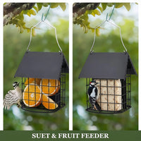 Blue Double Suet Bird Feeder For Garden And Backyard Use