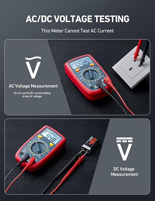 Blue electrical measuring tool with digital display