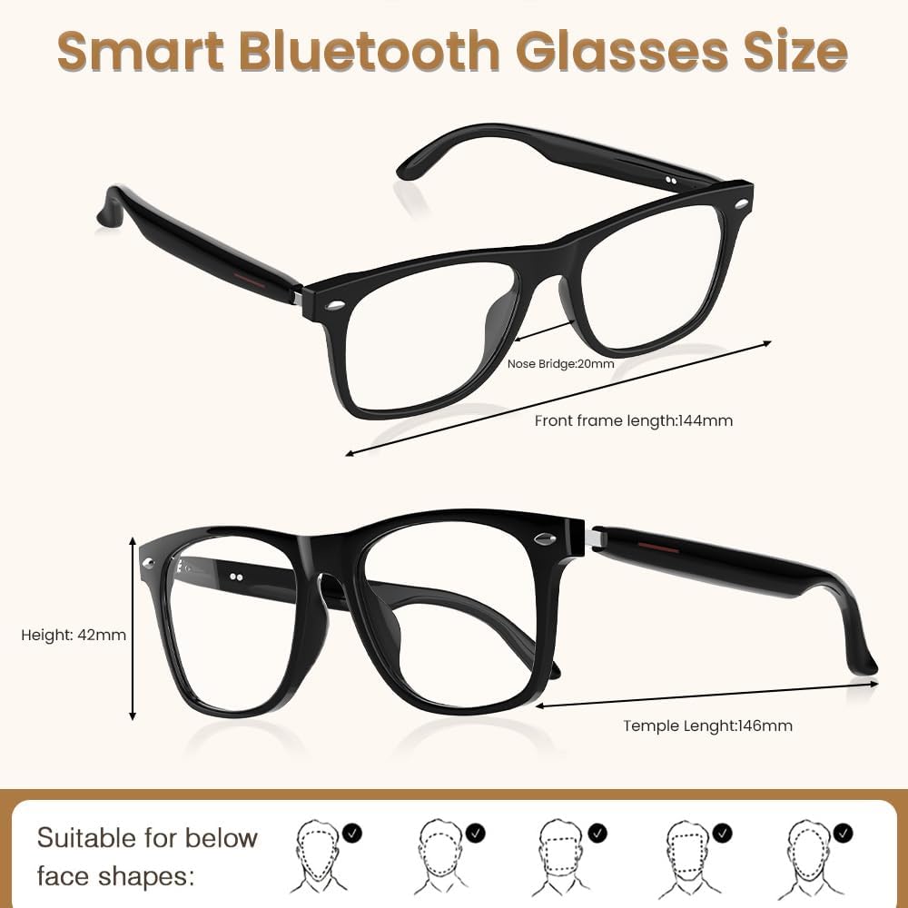 Bluetooth Smart Glasses Built In Microphone Calling Feature