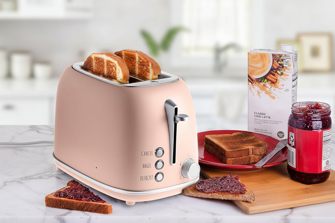 blush wide slot bread toaster suitable for bread bagels and thick slices