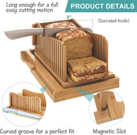 Bamboo Bread Cutting Board with Adjustable Slice Guide