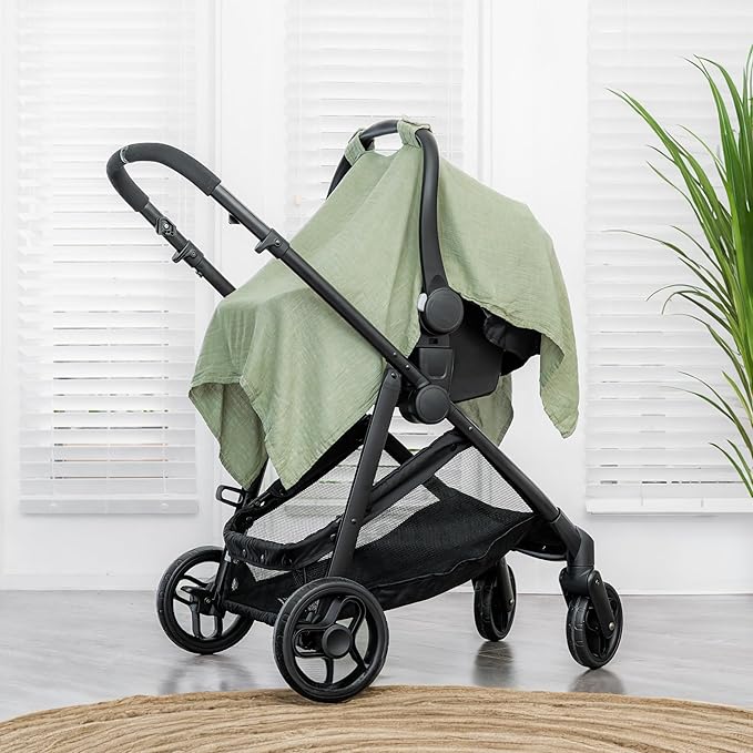 Breathable Muslin Cotton and Bamboo Rayon Baby Car Seat Cover