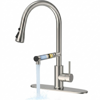 High Arc Stainless Steel Sink Faucet for 1 or 3 Hole Installation