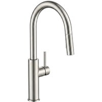 Single Handle High Arc Stainless Steel Sink Faucet with Sprayer