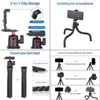 Camera tripod with cold shoe mount for selected photo and video accessories