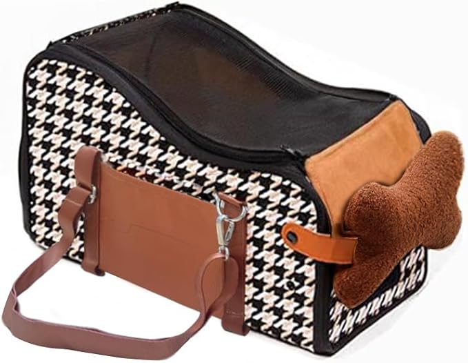 Car center console pet carrier for small dogs and cats