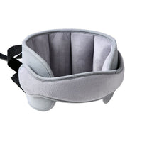 Car seat toddler head support, adjustable head holder strap for comfortable travel.