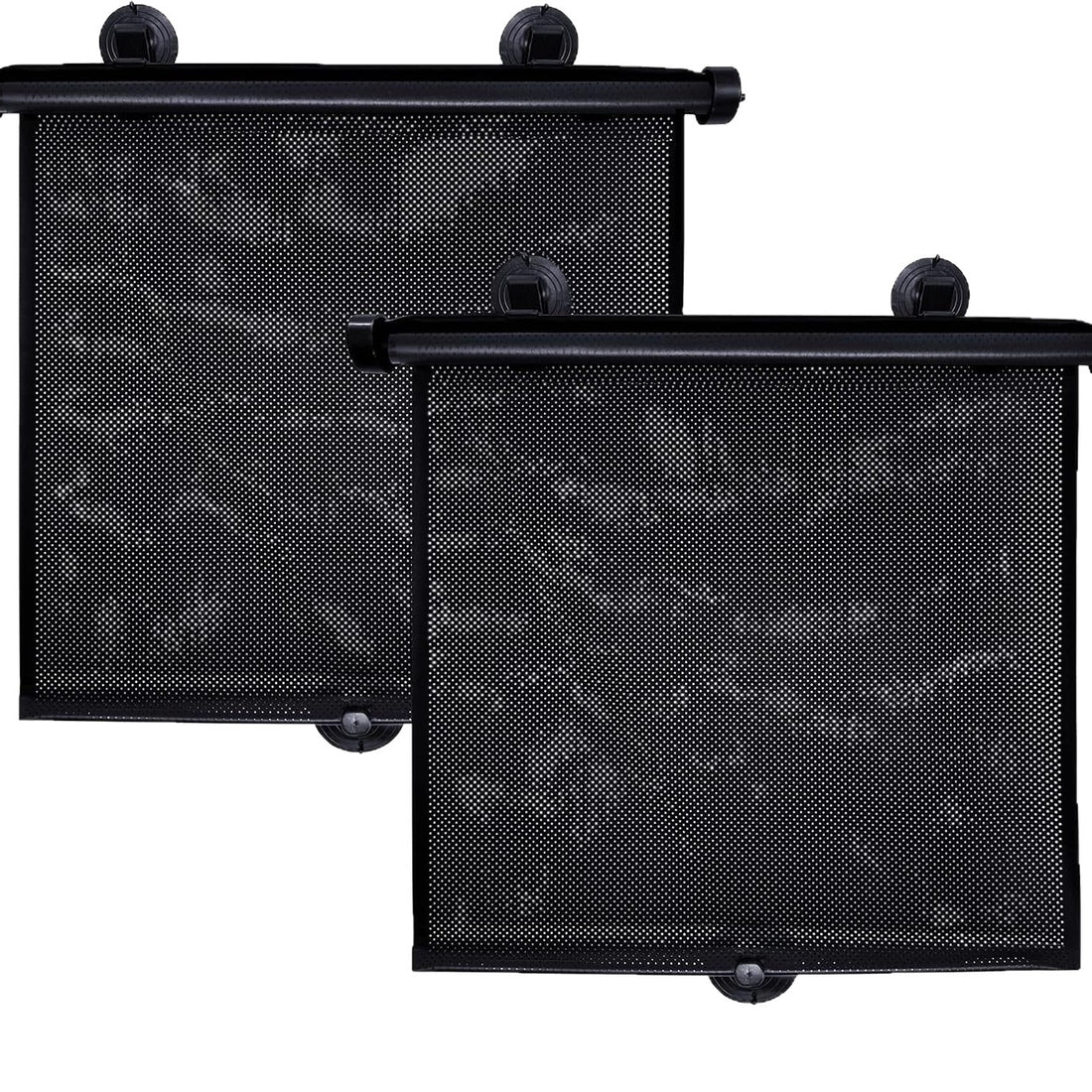 Car side window sun shade (2 Pack) with retractable roller design for UV protection.