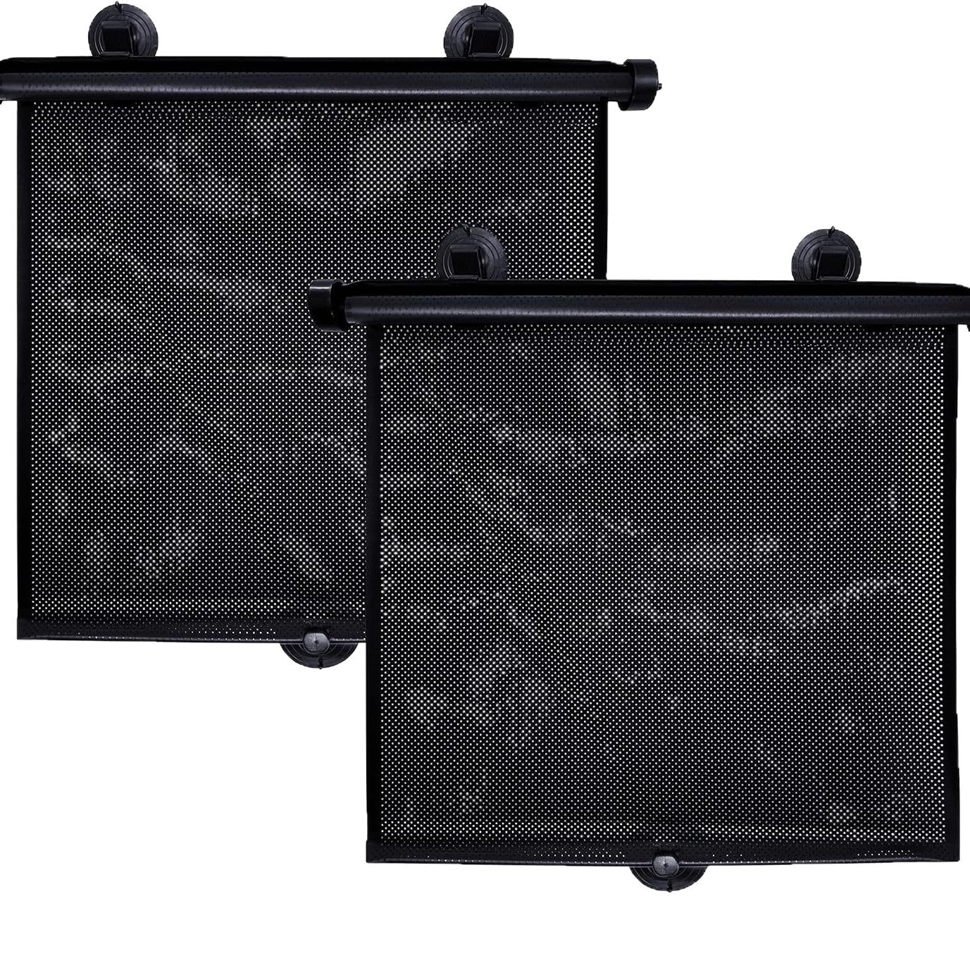 Car side window sun shade (2 Pack) with retractable roller design for UV protection.