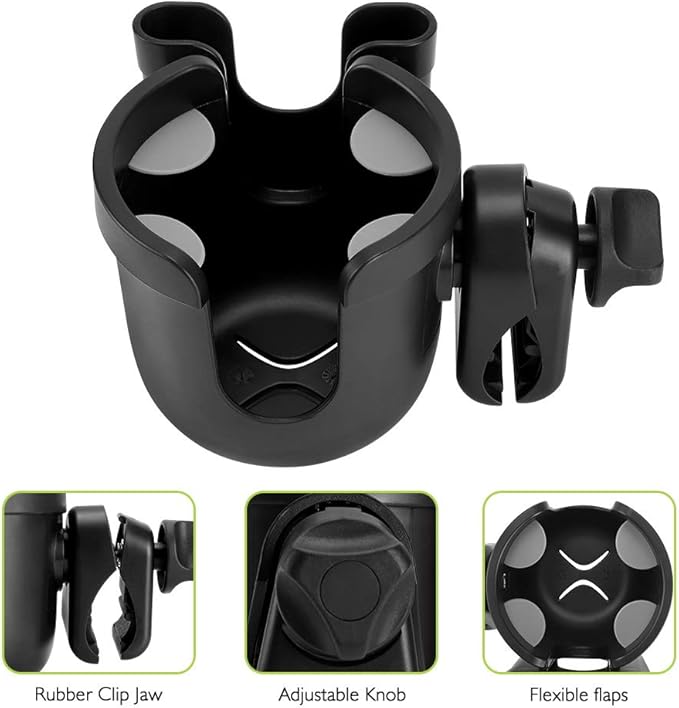 Cup holder and phone holder for cars and strollers
