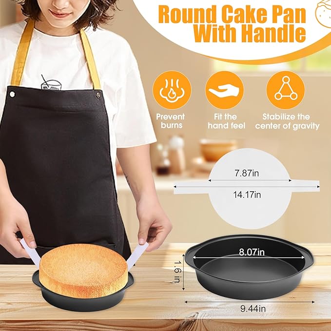 Nonstick baking pans for layered cakes