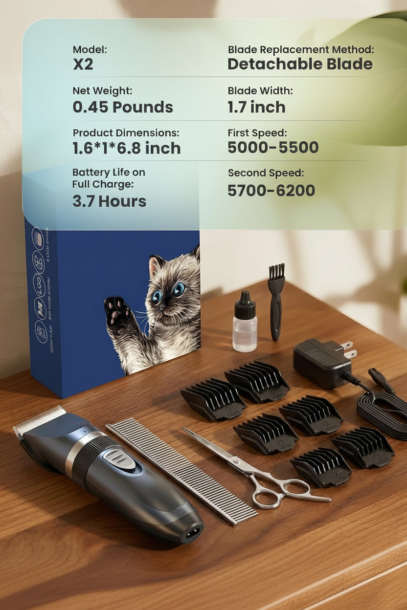 Cat And Dog Grooming Clippers With Compact Design