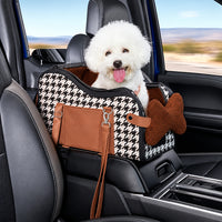 Small dog car seat and pet carrier for vehicle travel