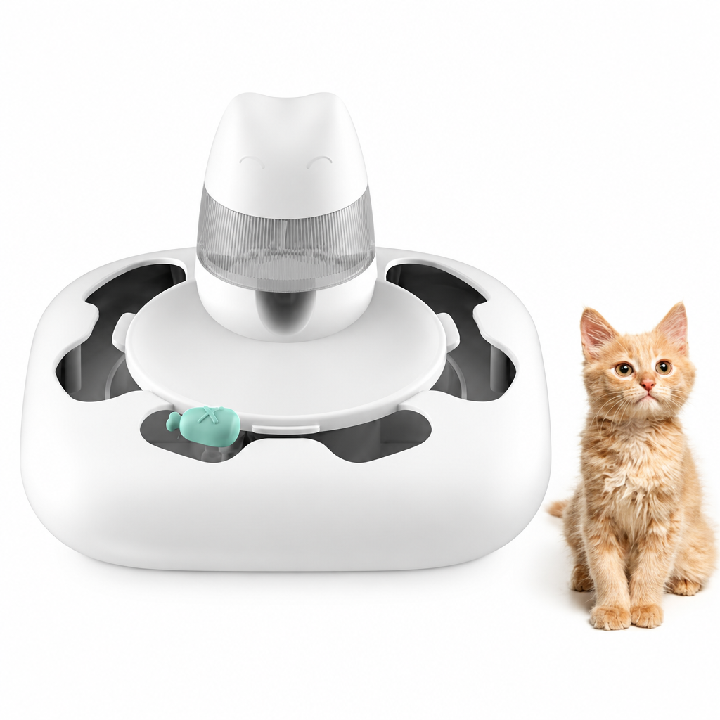 Cat and dog treat dispenser toy for indoor play