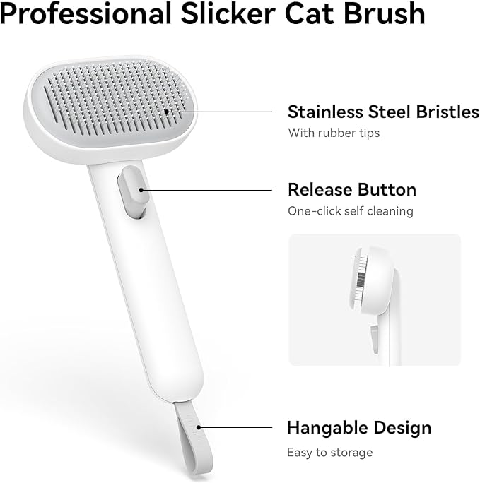 Cat Grooming Brush For Indoor Cats With Gentle Massage Effect