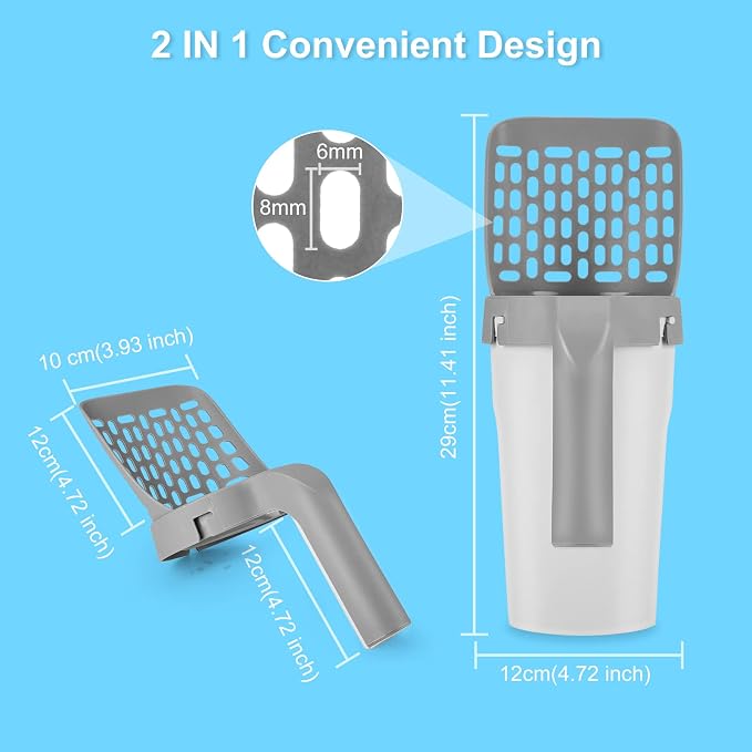 Cat litter cleaning accessories with scoop and waste bags