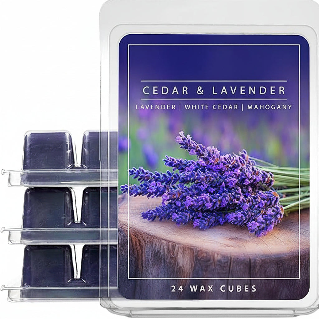 Cedar lavender scented wax melts cubes for home fragrance